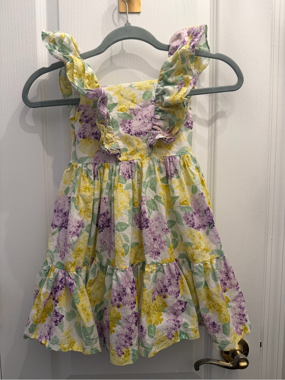Janie and Jack Yellow & Lavender Floral Ruffle Sundress